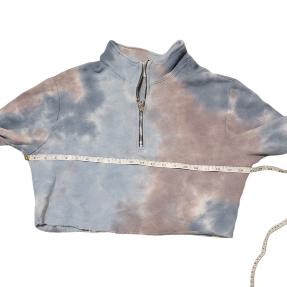 SOULCYCLE X Cotton Citizen Tie Dye 1/4 Zip Crop Sweatshirt Women's Size Medium - Picture 6 of 11